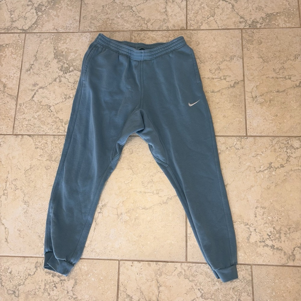 Nike Sportswear Men's Club Fleece Lined Tapered Jogger pants Cerulean Blue Large